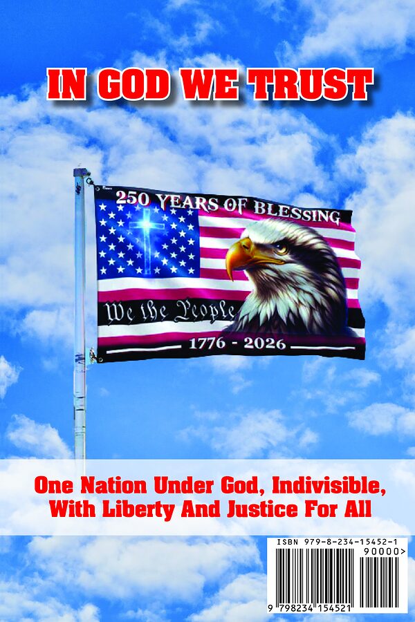 Back cover of IN GOD WE TRUST, with description and ISBN