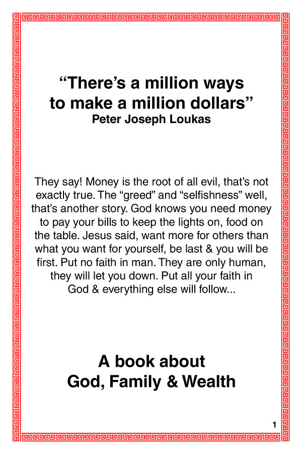 Page 1 of IN GOD WE TRUST — The opening page